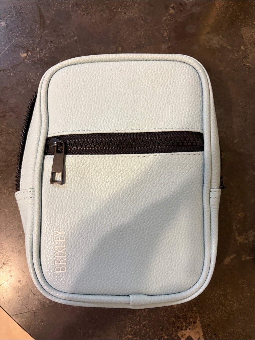 Brinley Light Blue Pebbled Crossbody Bag